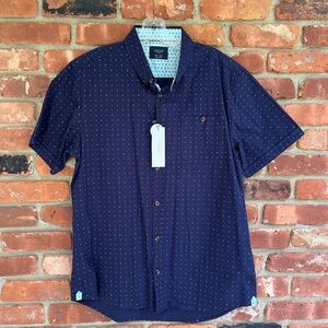 Navy Short-Sleeve Button Down Shirt